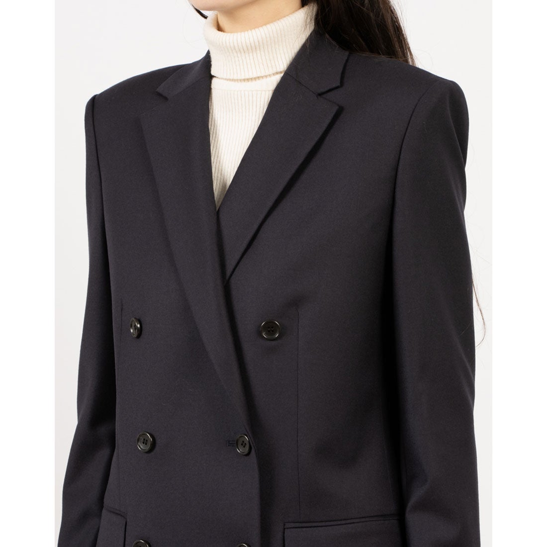 セオリー Theory SLEEK FLANNEL BOXY DB JKT （ネイビー