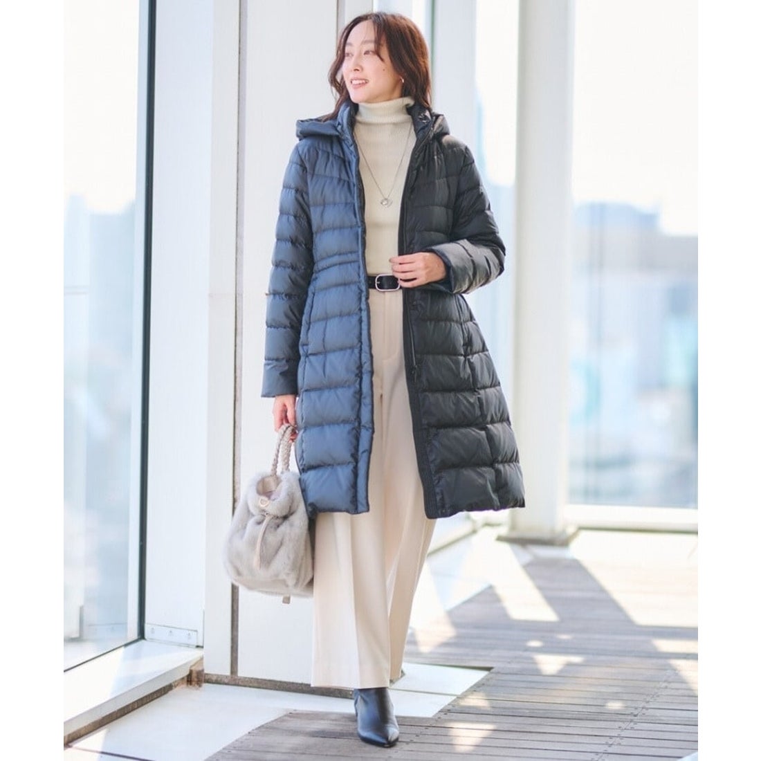 希少美品】マックスアンドコー ブラウン ロングダウンコート ダブル