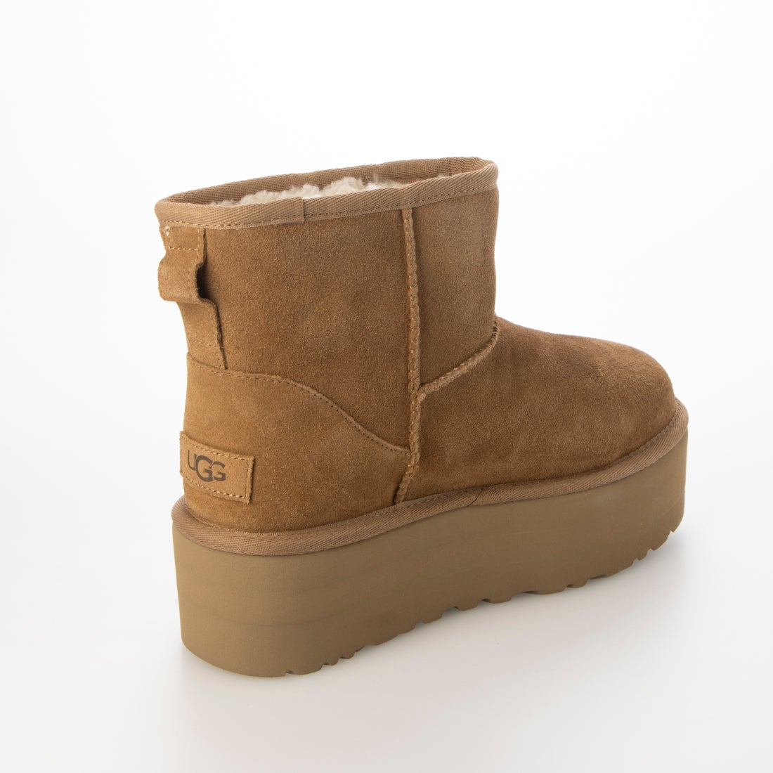 アグ UGG CLASSIC MINI PLATFORM 厚底ムートンブーツ （チェスナット