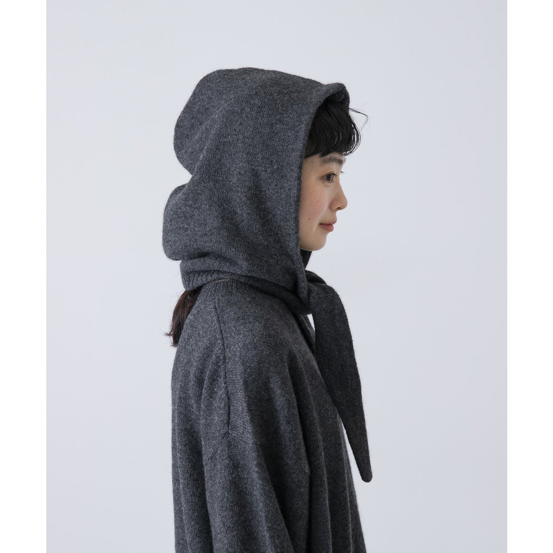 カグレ かぐれ ヤクウールフードマフラー （チャコールグレー