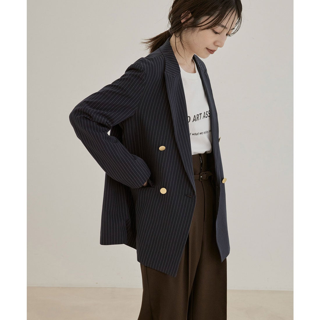 ビス VIS 金ボタンダブルジャケット （ネイビー系（41