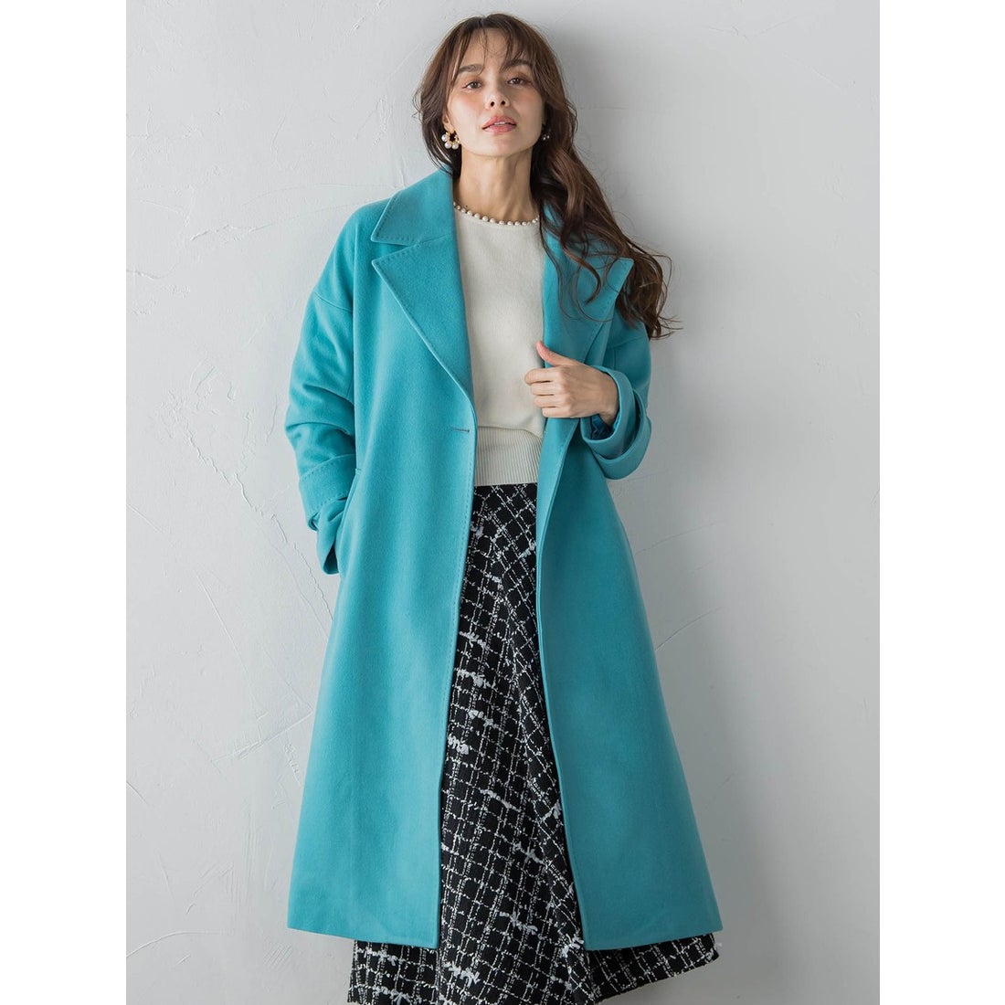 ビアッジョブルー Viaggio Blu SP140Jackalロングコート （ブルー