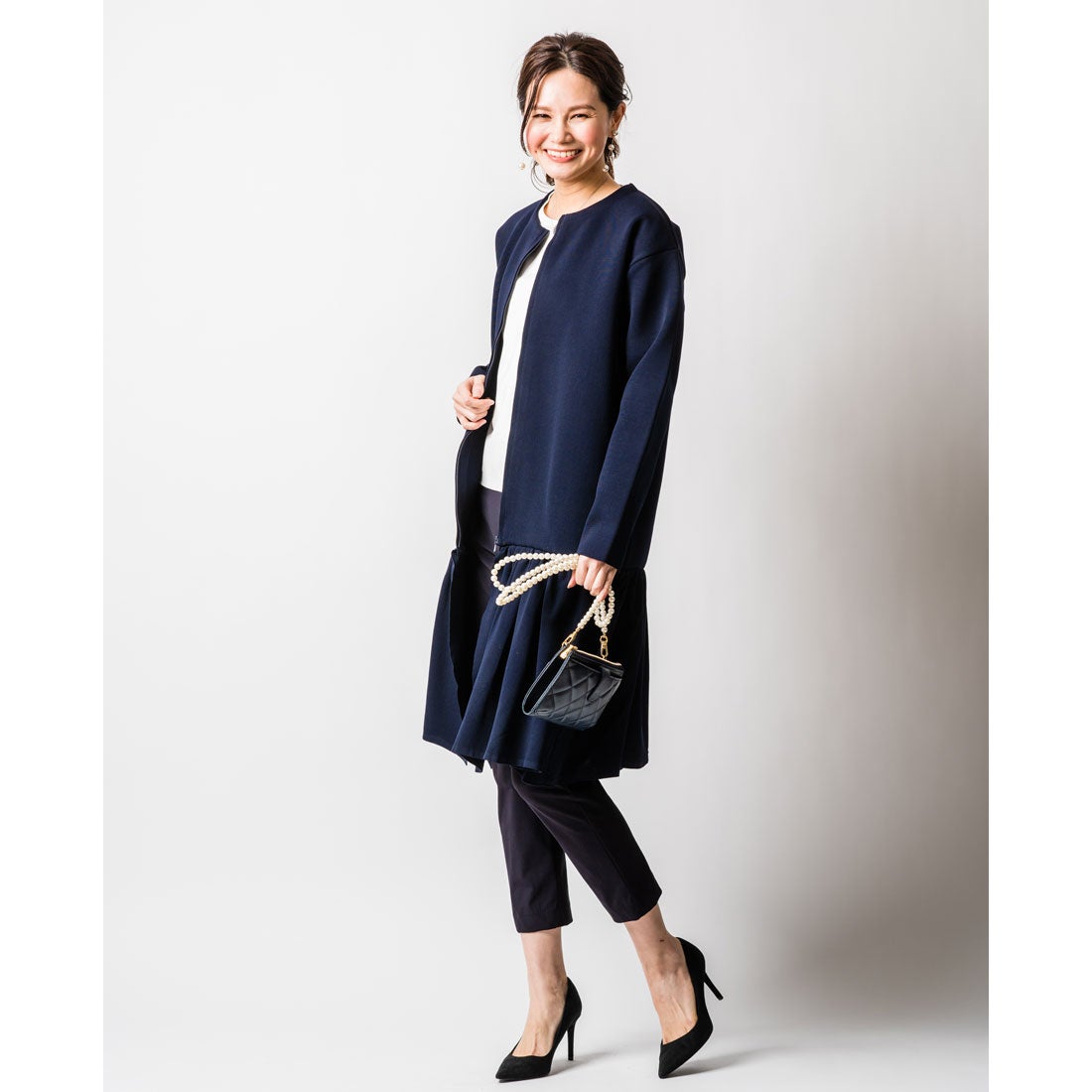 ヴィリーナ VIRINA ローラフリルコート （ネイビー） -靴