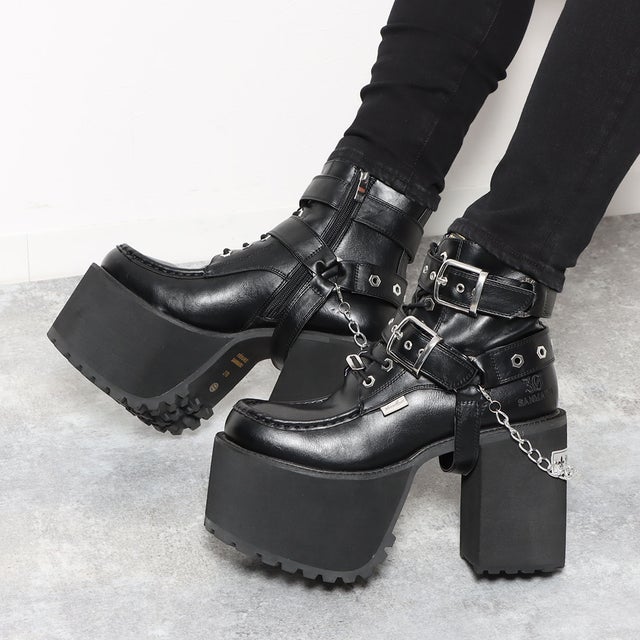 直営SHOP限定】厚底レースアップブーツ （ブラック） -YOSUKE U