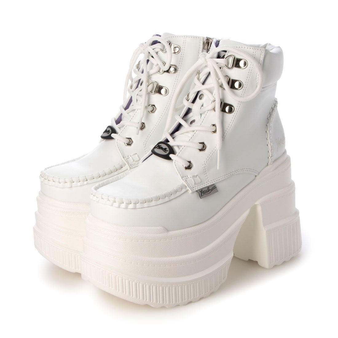 厚底レースアップブーツ （ホワイト） -YOSUKE U・S・A 公式