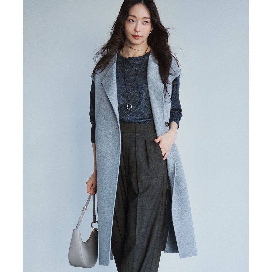 23区 ウールリバー ジレ （ライトグレー系） -靴＆ファッション通販