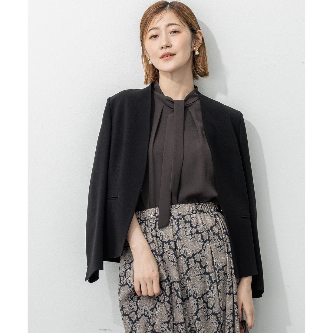 23区（大きいサイズ） トリアセダブルジョーゼット ジャケット