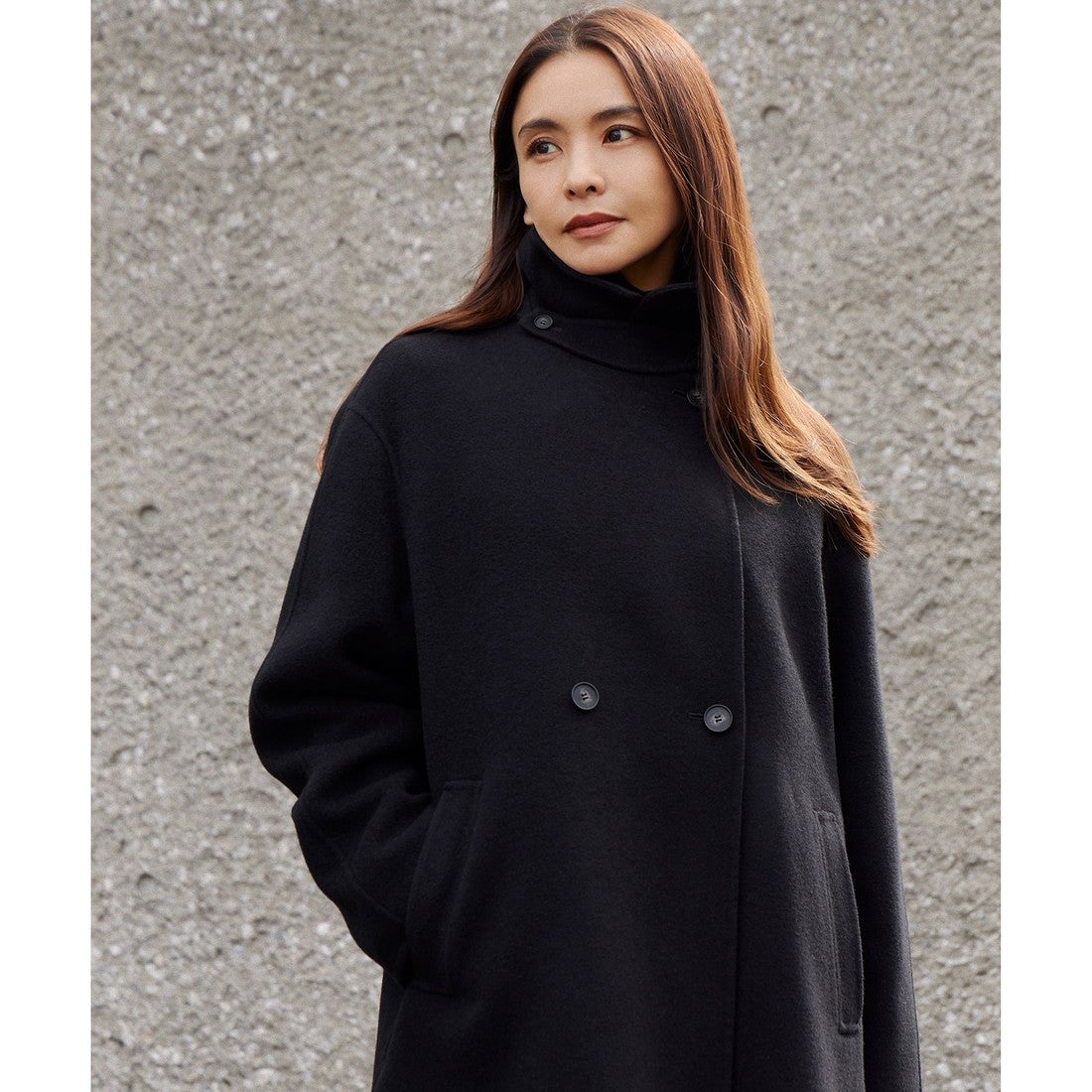 23区（大きいサイズ） MANTECOPure リバーコート （ブラック系