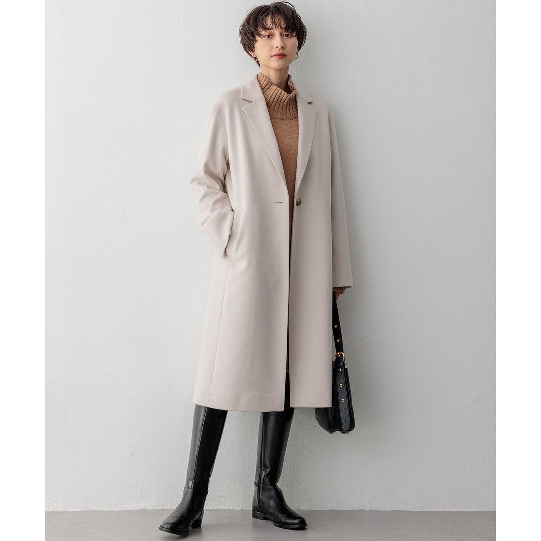 23区（大きいサイズ） ウールカシミヤビーバー チェスターコート