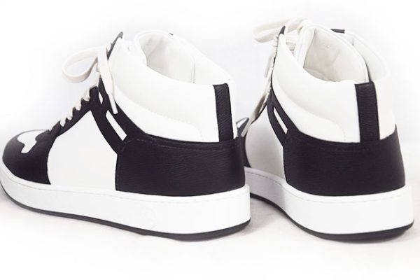 売切】エルメス メンズ スニーカー 『 インジェクト』 白×黒 サイズ44