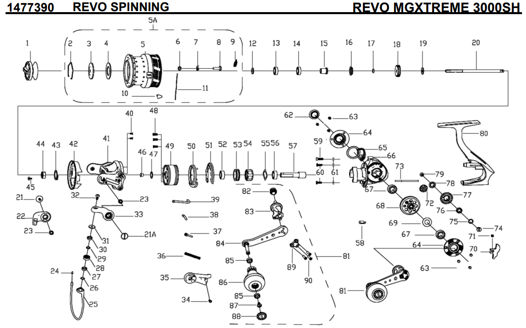 1477390 REVO MGXTREME 3000SH | PureFishing Japan 製品リールパーツ