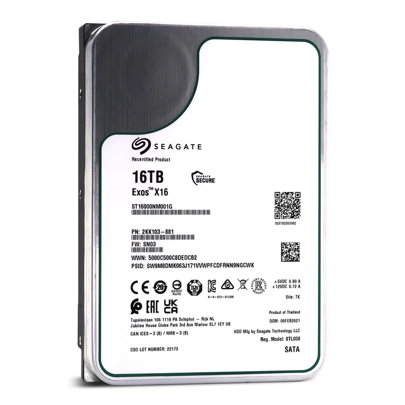Seagate Exos X16 ST16000NM001G 16TB SATA 3.5 HDD — ServerPartDeals.com