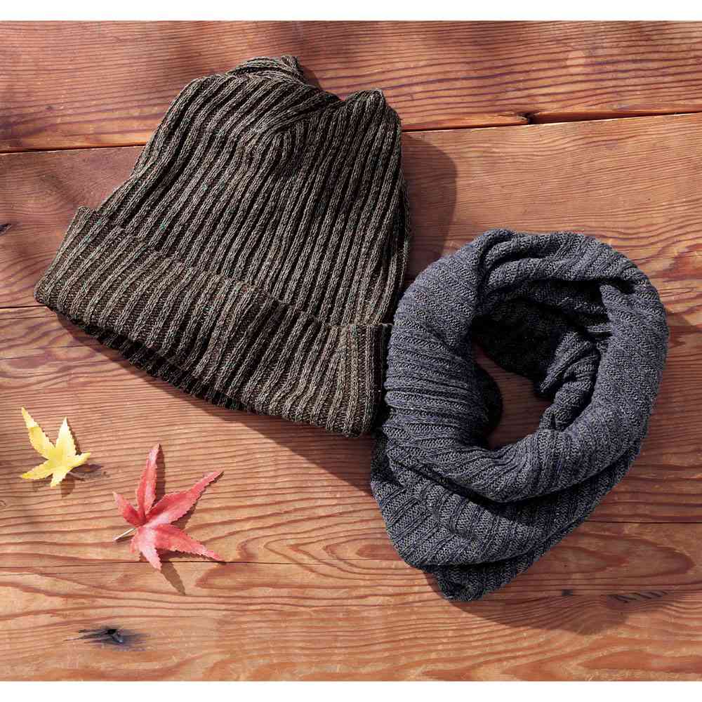 ニットキャップにもなる「ノイルシルク・2WAYネックウォーマー