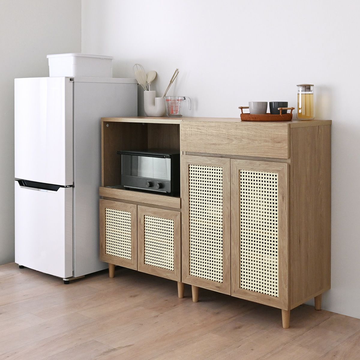 NONIER(ノニエ) ラタン調 レンジボード NO90-60L | SESAME家具インテリア