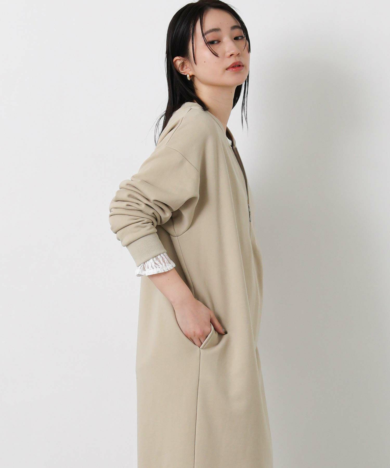 Gready Brilliant裏毛バックロゴジップワンピース | SEKIMIKI Online