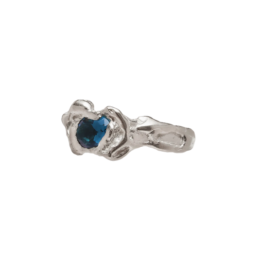 MAREA BLUE - Handmade silver ring | Simuero