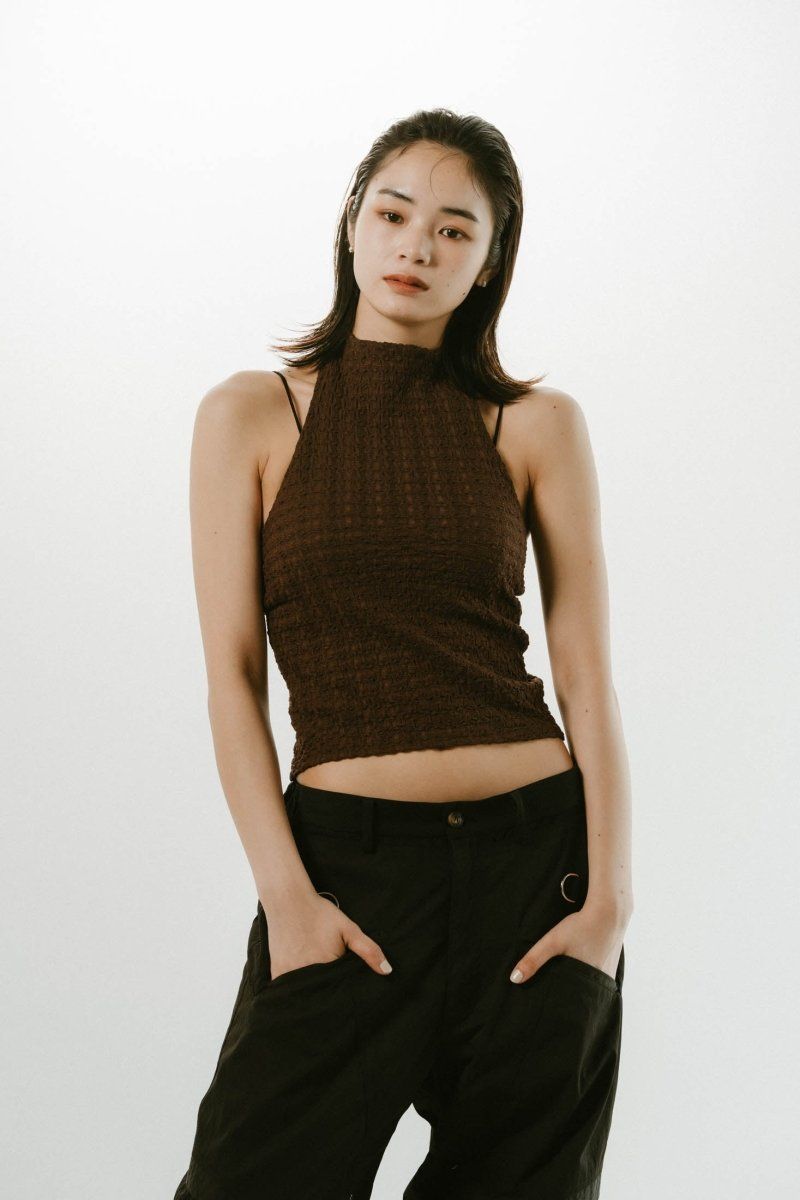 Knuth Marf - halter neck tops / ホルターネックトップス (ブラウン