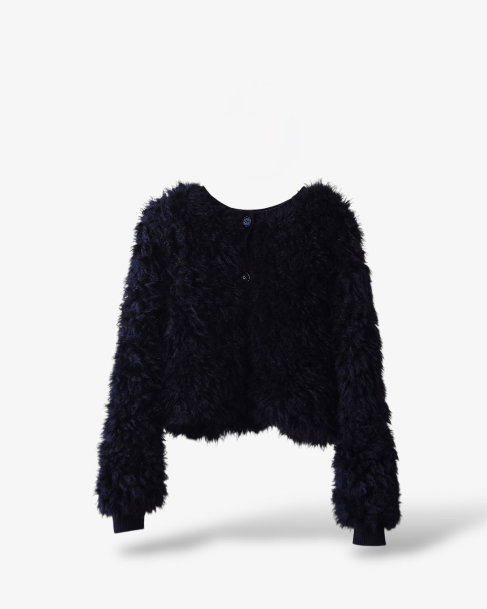 THINK FUR - 2Way Fur×Knit Tops (ブラック) / 2ウェイファー×ニット