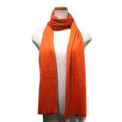 HERMES】エルメス Hロゴ リバーシブル カシミヤ×シルク オレンジ ユニ