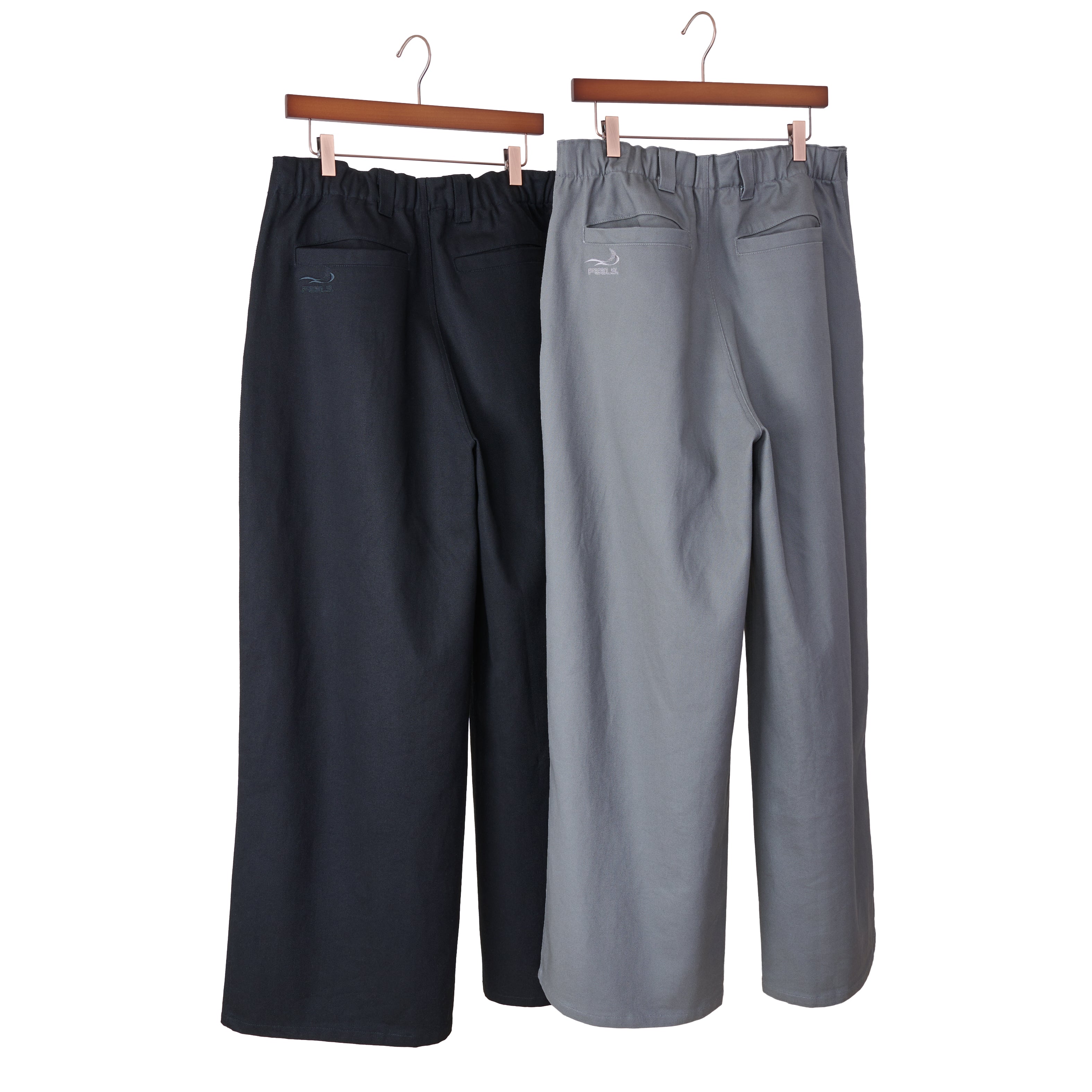 WIDE TUCKED TROUSERS GRAY – FEELS.