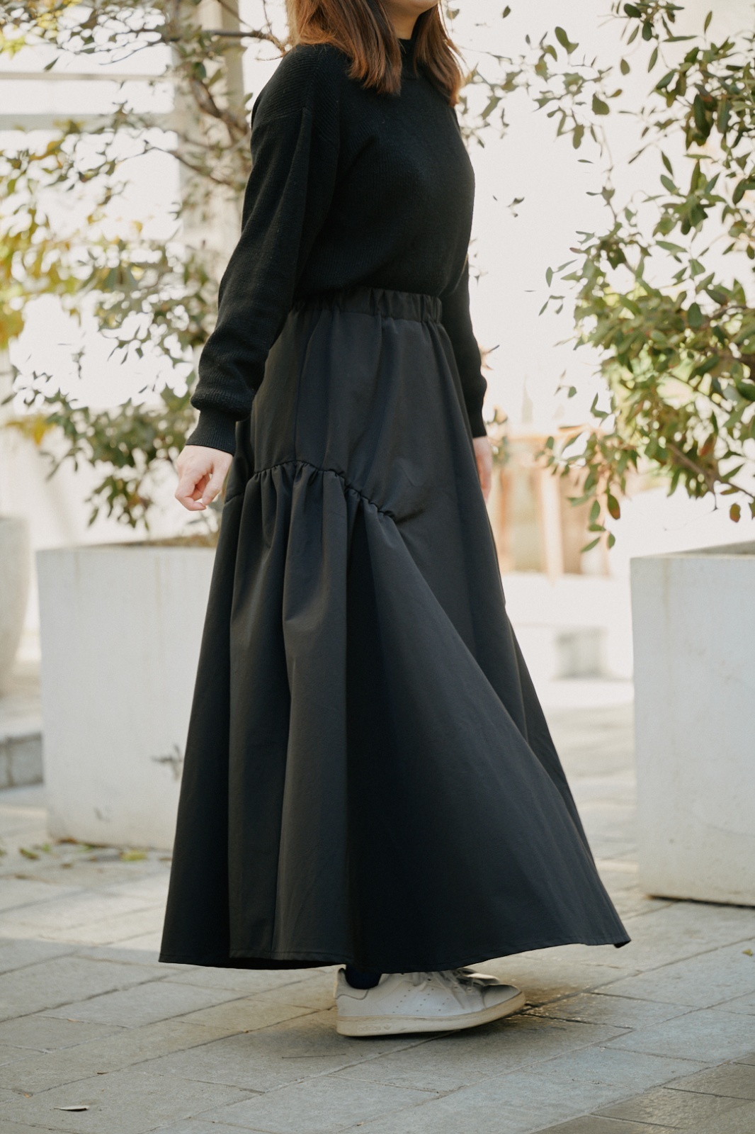 型紙：アシンメトリーギャザースカート 型紙