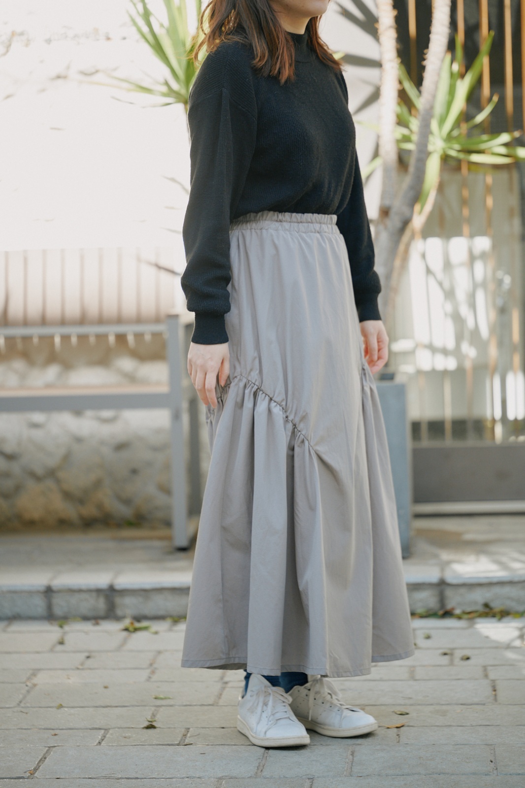 型紙：アシンメトリーギャザースカート 型紙