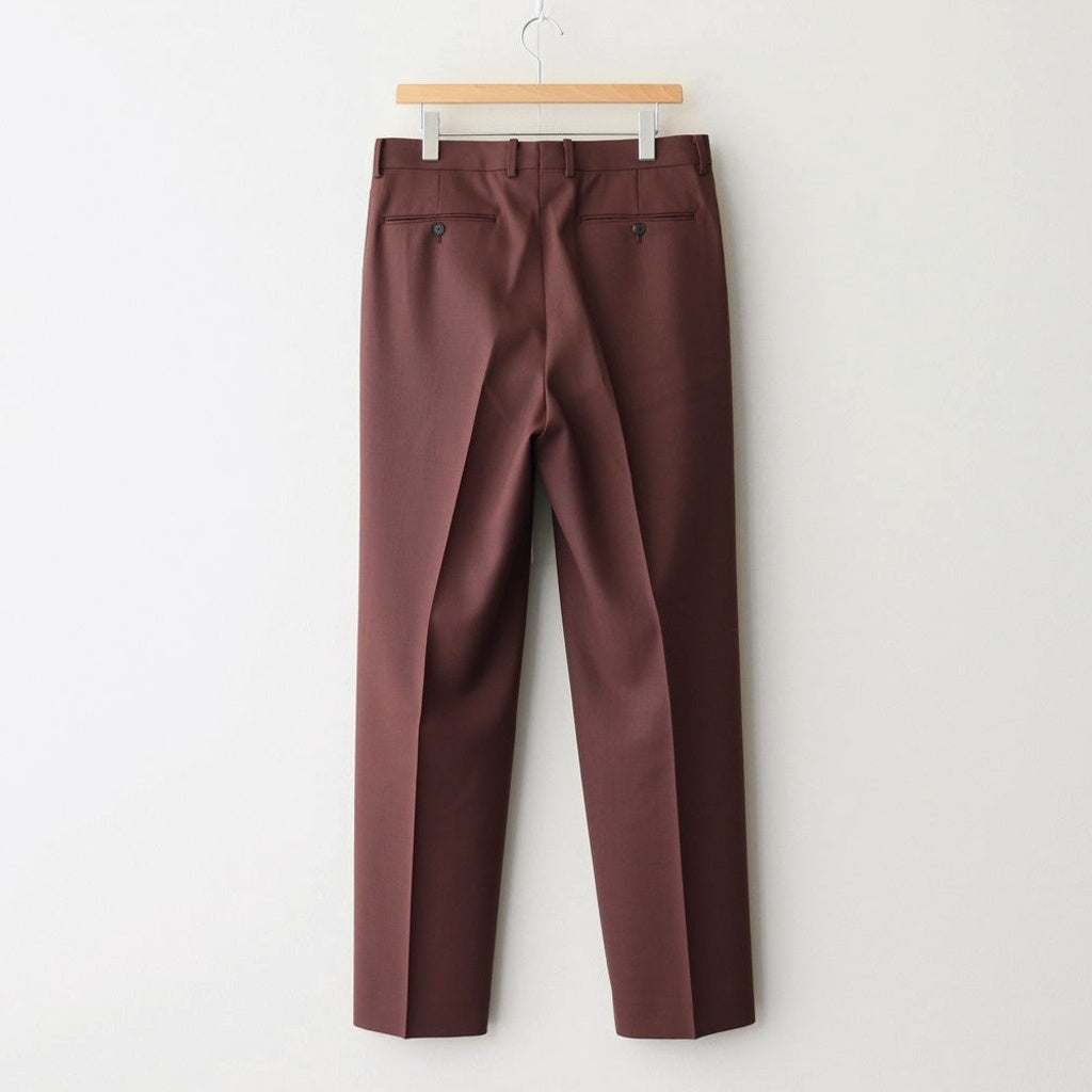 WOOL KID MOHAIR HOP SACK TWO-TUCK SLACKS #BURGUNDY [A25SP02MH