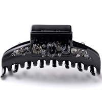 ラインドストーン バンスクリップ(ブラック) | バンスクリップ