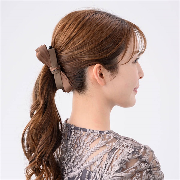 シュカブラリボン バナナクリップ(ブラウン) | バナナクリップ