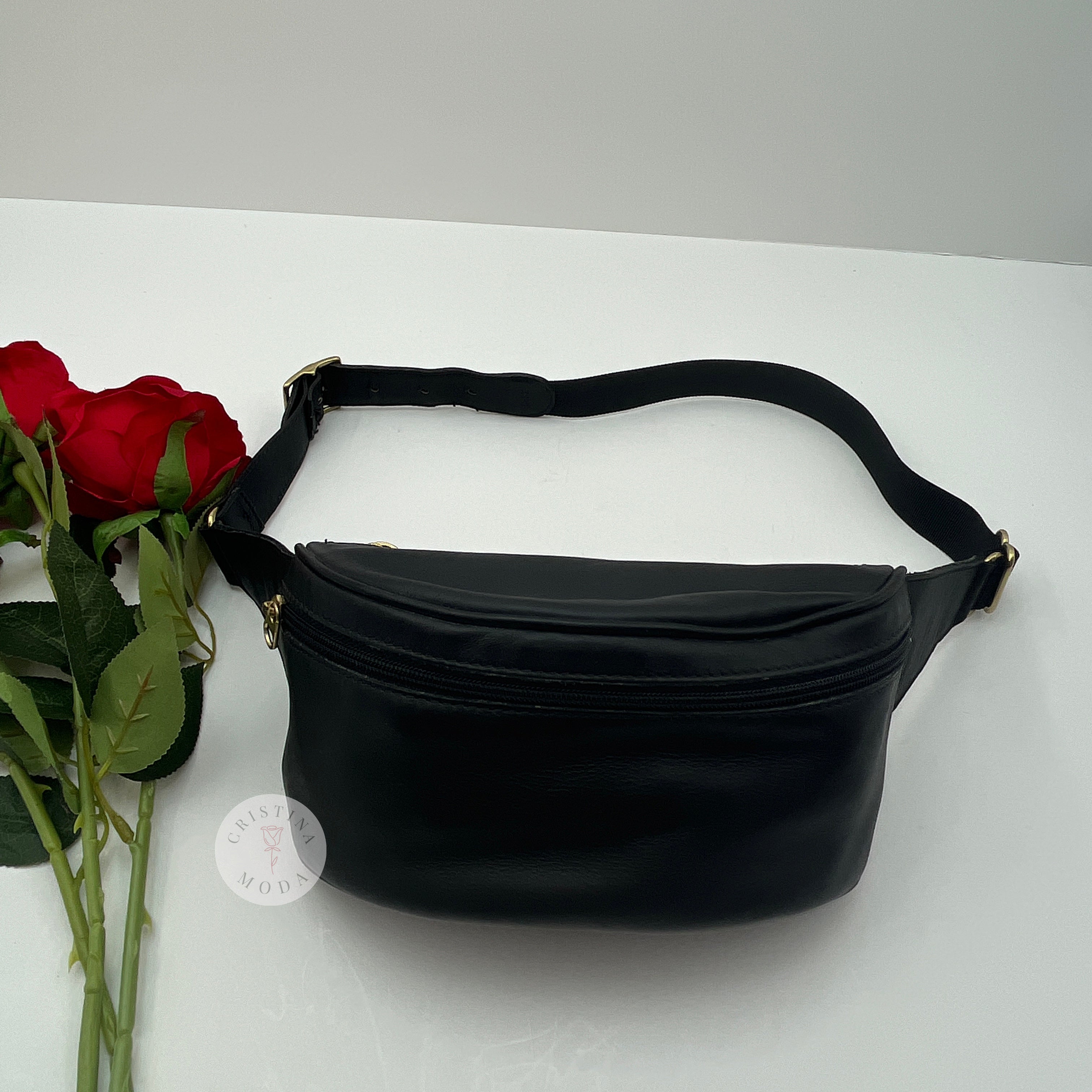 Vintage Coach Canteen Waist Pouch Fanny Pack 0515 Black USA 1990's