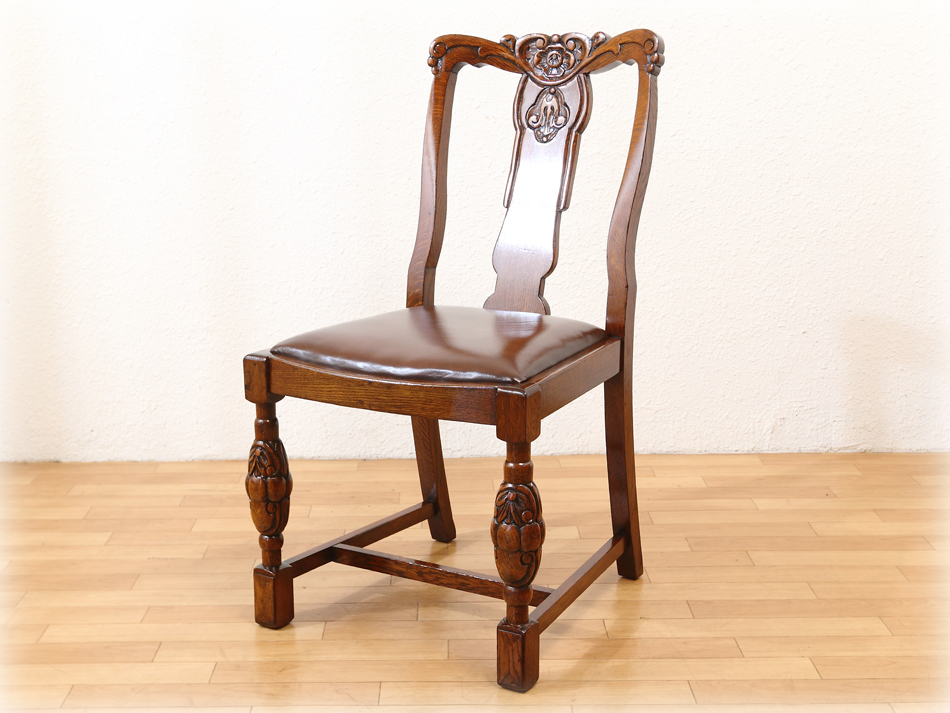 イギリス アンティークチェア ボール＆クロウ マホガニー無垢