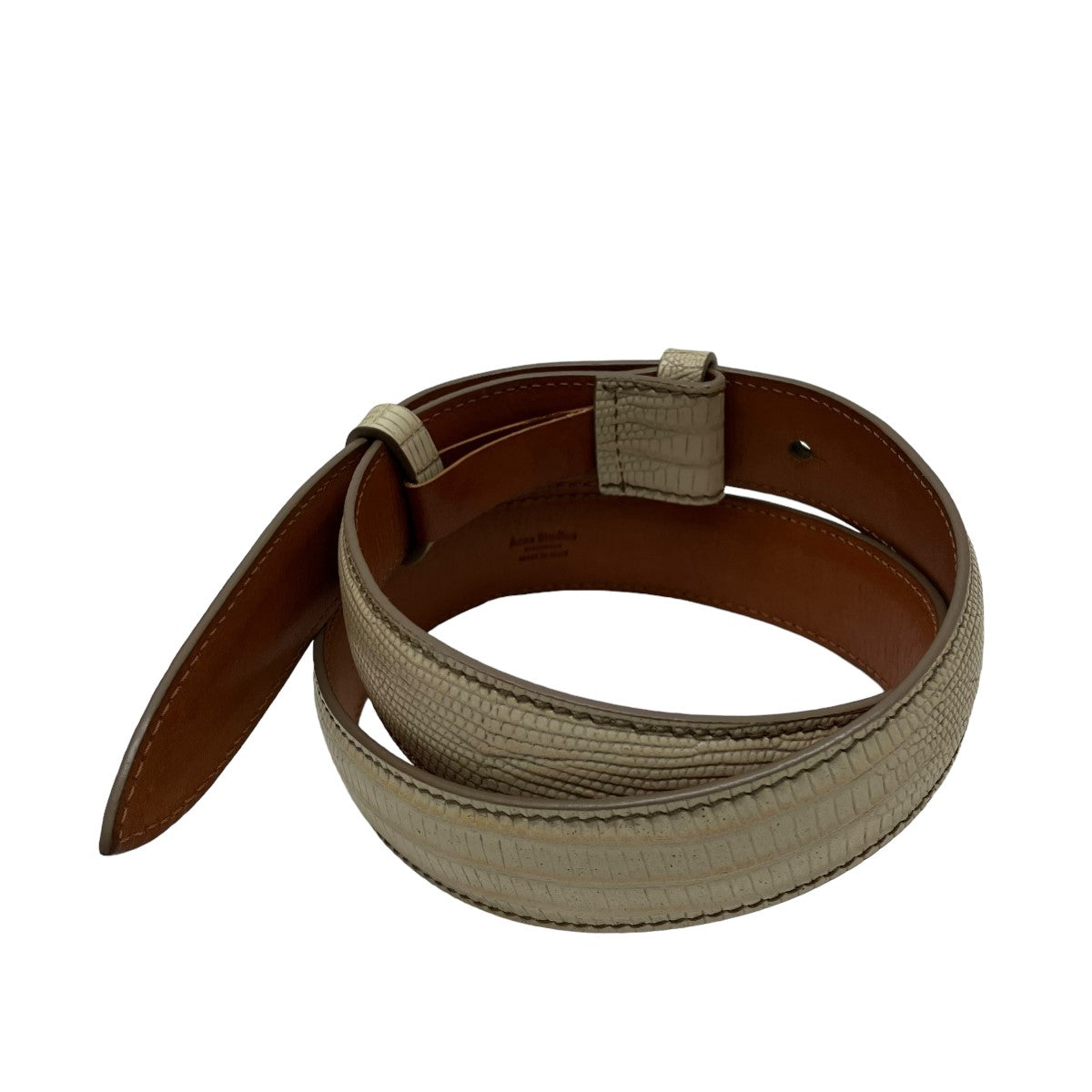 ACNE STUDIOS(アクネストゥディオズ) レザーベルト ベージュ｜【公式