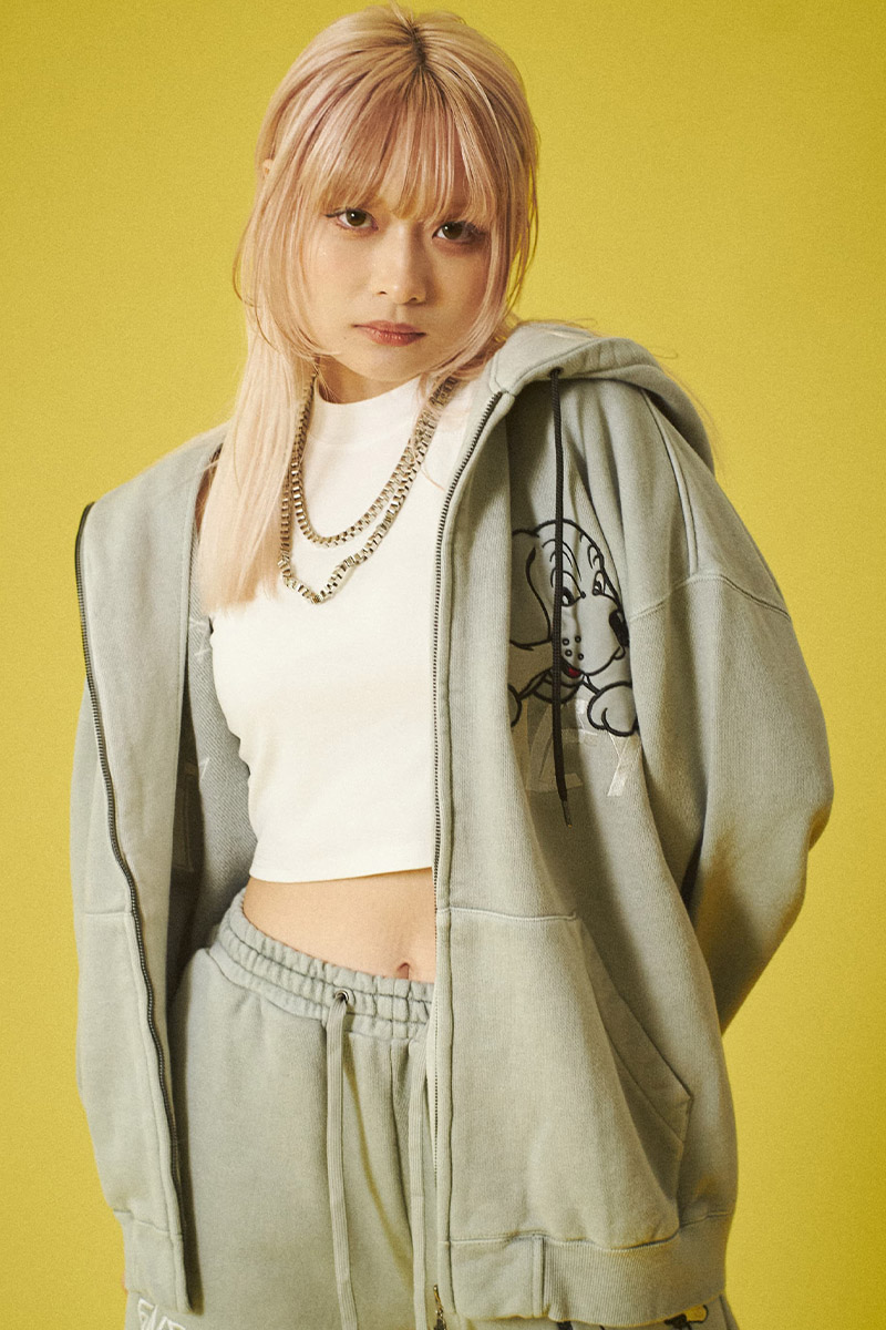 GALFY (ガルフィー) 染め染めデスメタルにゃんにゃんパーカー GREIGE