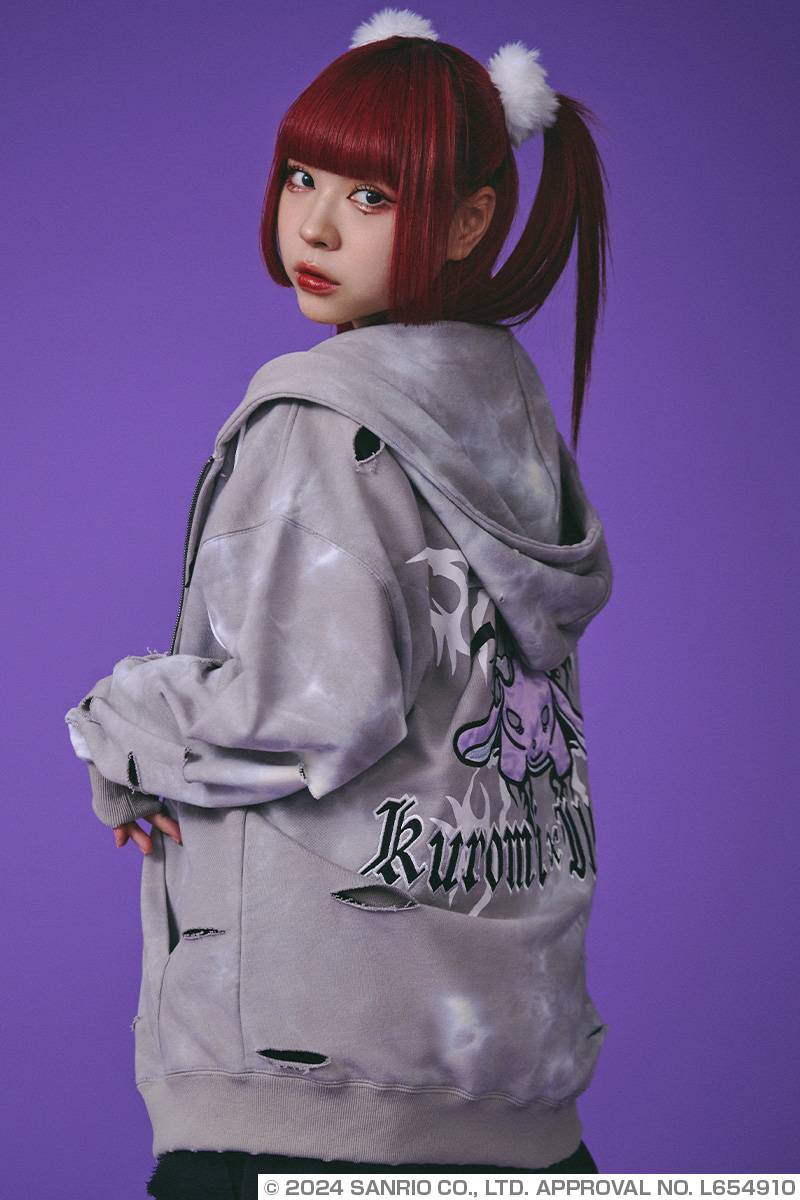 クロミ×GALFY(ガルフィー) イルガルフィームラ染めZIPパーカー - Gray