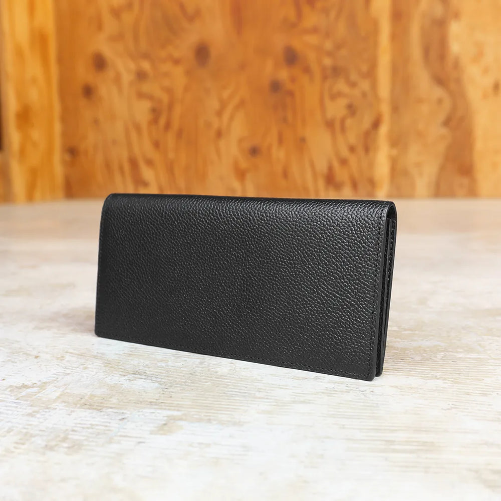 ピュアシュリンクレザー ロングウォレット ブラック – HushTug