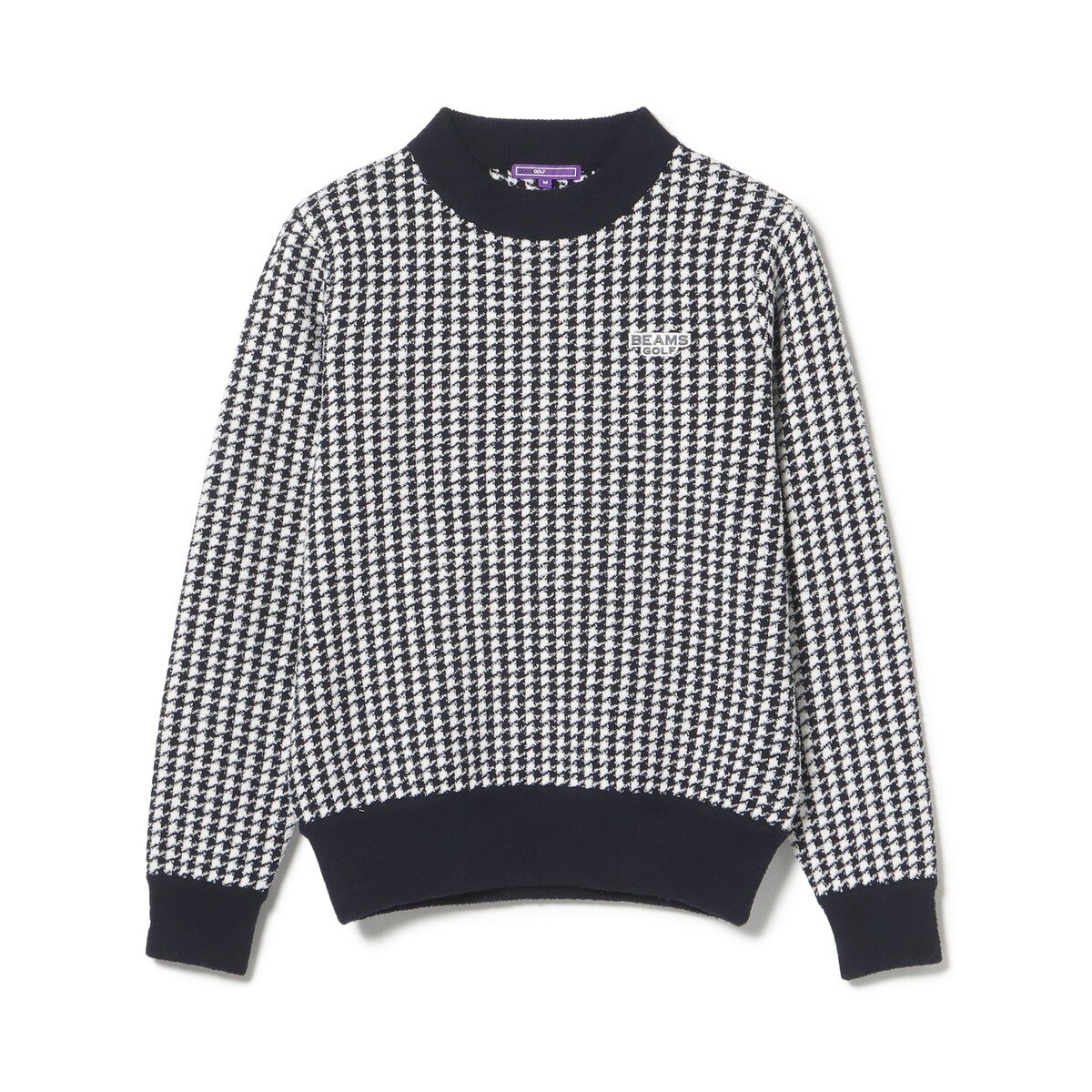 ビームスゴルフ 千鳥格子柄 防風 ニット プルオーバー Vネック メンズ