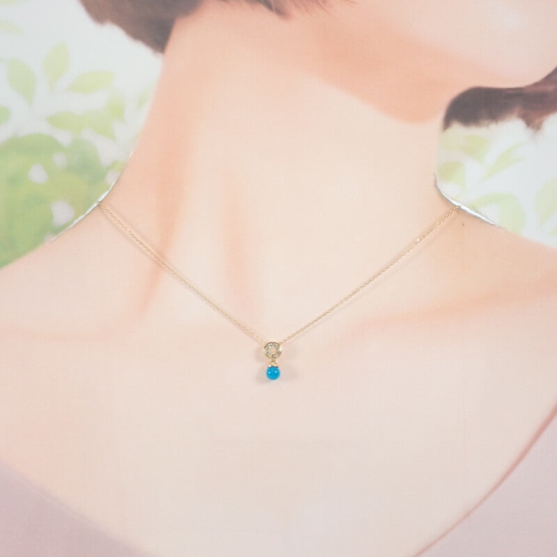 SEIKO ジュエリー K18YG ターコイズ ネックレス K18イエローゴールド