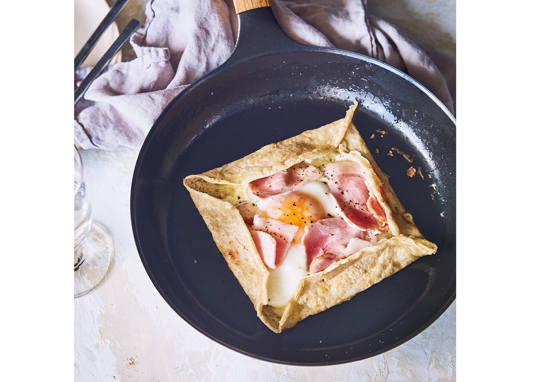 フライパン 26cm DEEP 【ガラスリッドセット】[ウォールナット