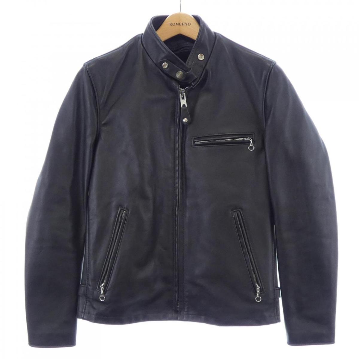 楽天市場】SCHOTT シングルライダースジャケット 34 黒 ショット 642