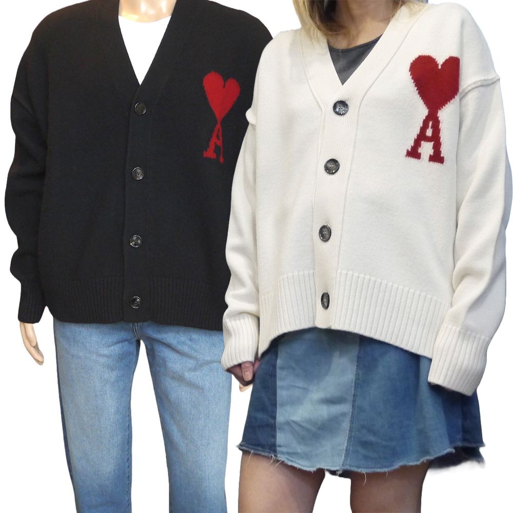 楽天市場】AMI Paris アミ パリス カーディガン クルーニット セーター