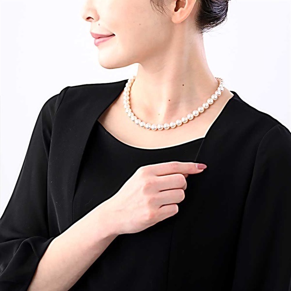 Tokyo Pearl 7.5×8.0mm SV あこや真珠 花珠ネックレス＜リゾート