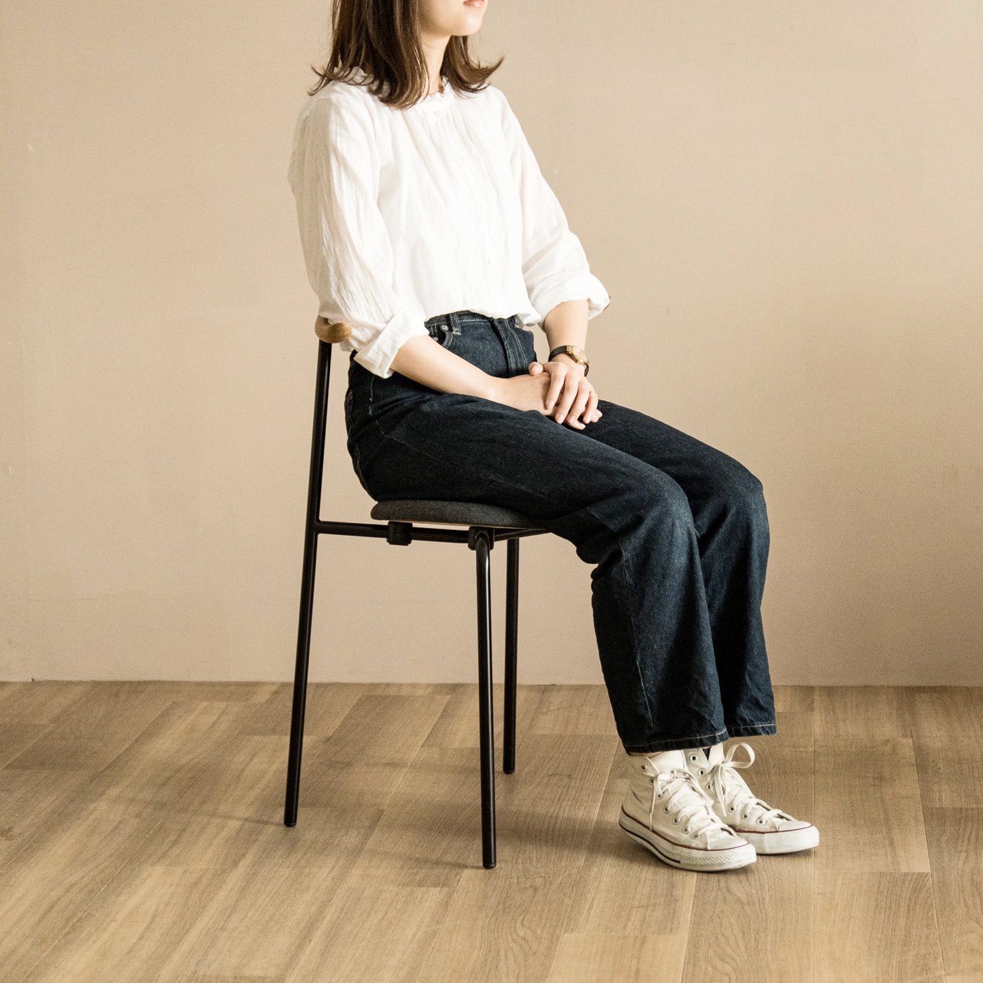 CH88P チェア(ブラック脚) (樹種 / 塗装ビーチ材：ソープ仕上げ 張地