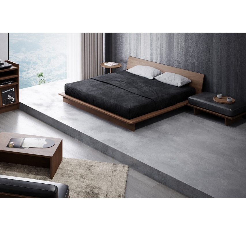 モアレス ベッド (樹種ウォールナット サイズセミダブル) | マスター