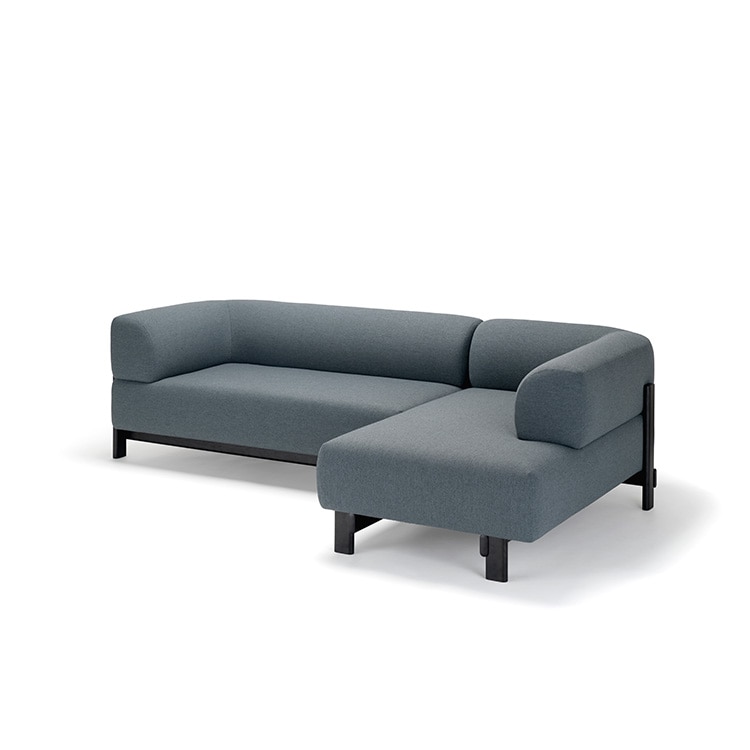 エレファントソファ(2人掛け / 片肘) (フレームブラック 張地