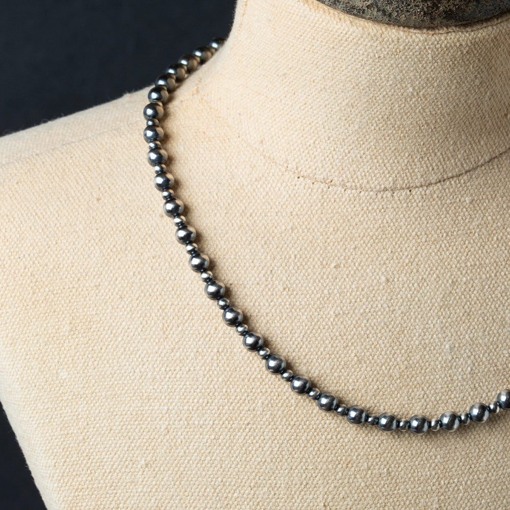 ナバホ パール ネックレス 5mm / 40cm 45cm 50cm シルバー925 メンズ