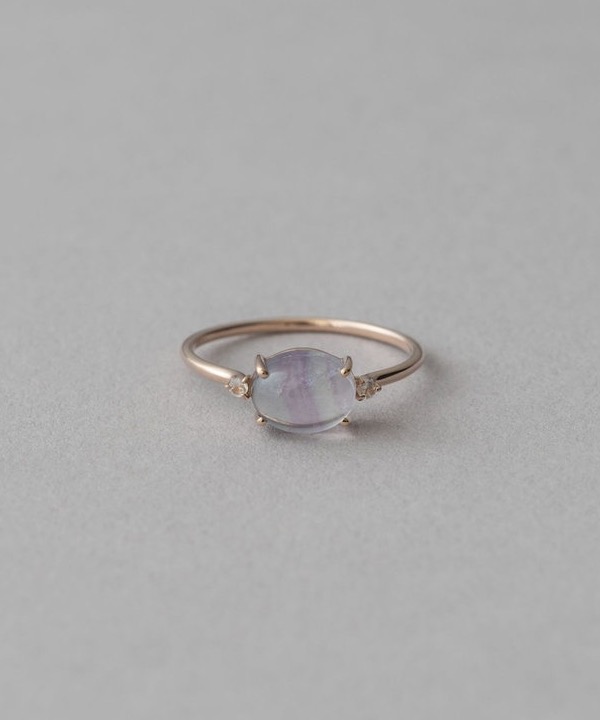 ete K10 フローライト クォーツ 水晶 リング 7号 ete K10 フロー