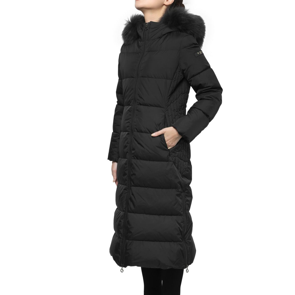 TATRAS 女優襟 VALLE ダウンコート ショールカラー黒 02 M TATRAS 女優