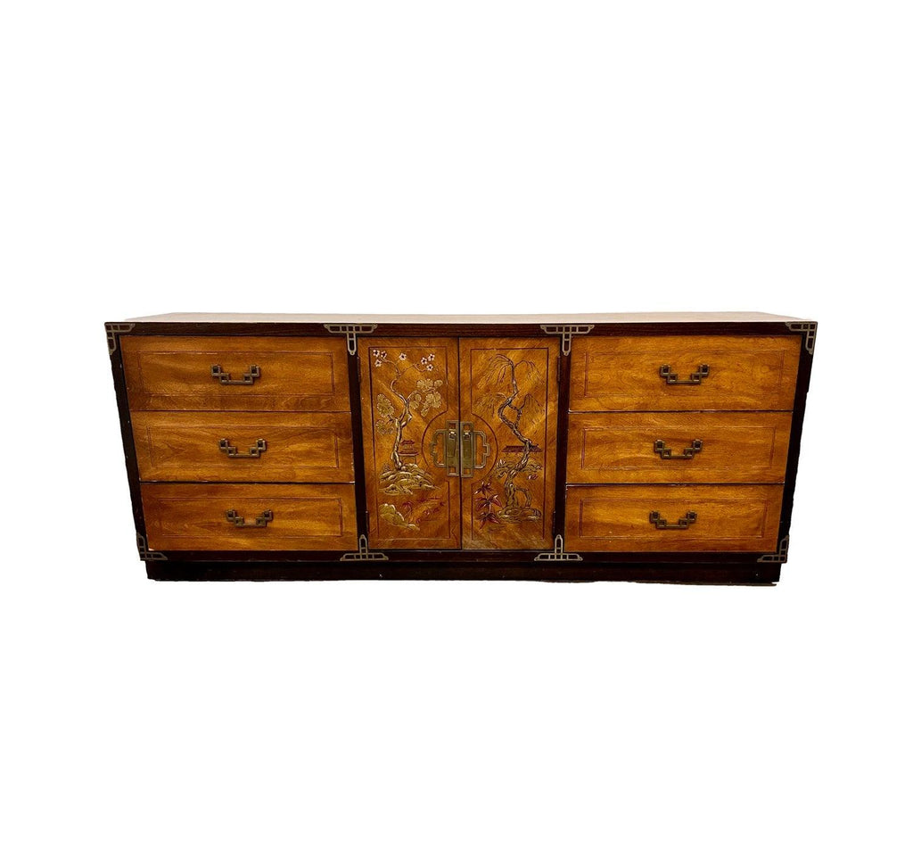 Vintage Bassett Furniture Co. Chinoiserie Credenza Available for