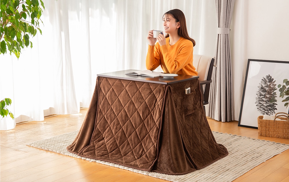 一人用 こたつセット 【パーソナルこたつ＋こたつ布団＋肘付き回転椅子
