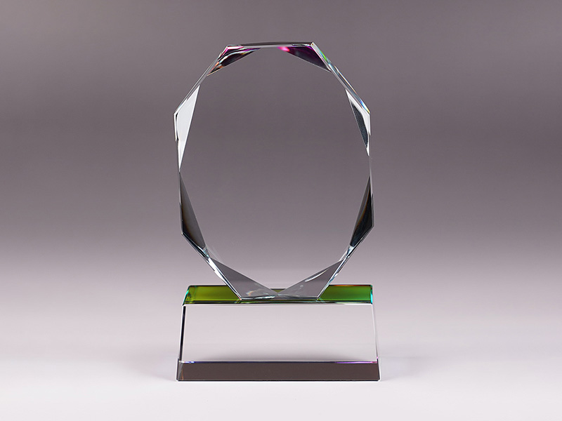 高級ホワイトガラストロフィー《WCR41A・Lサイズ》 - 側面ダイヤカット